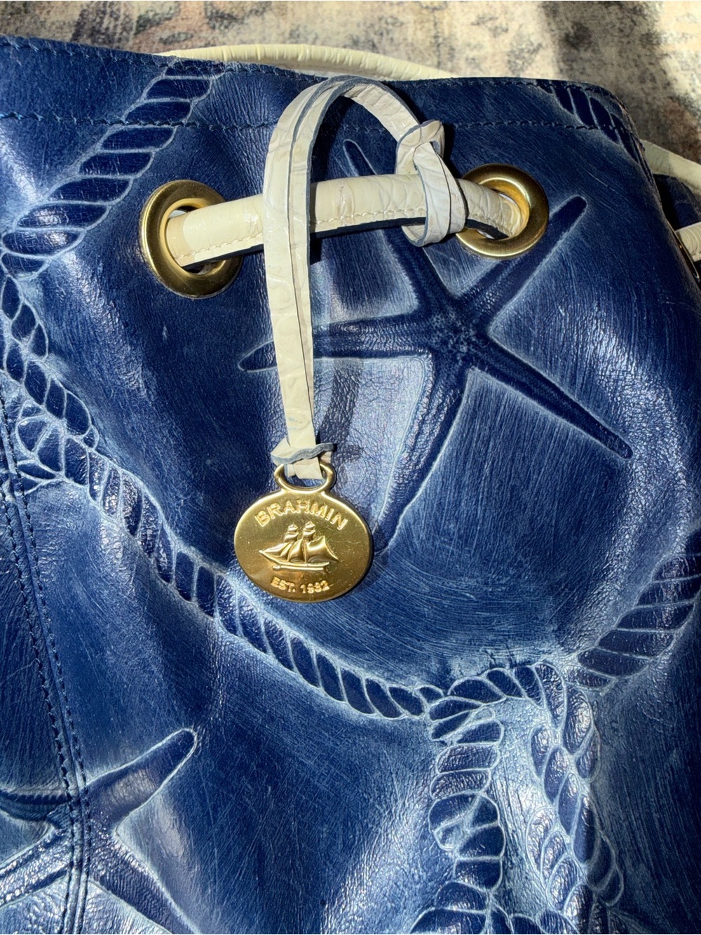 Vintage Brahmin nautical starfish Trina bucket bag - Picture 13 of 15